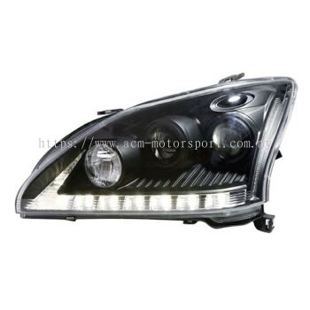 RX330 Harrier 2003~ON Head Lamp Projector Black W/DRL ( Xenon Type )