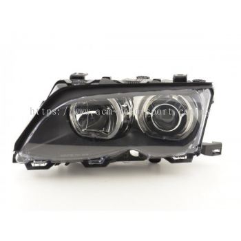 E46 4D `02 Head Lamp Crystal Projector Black W/LED Rim + Motor