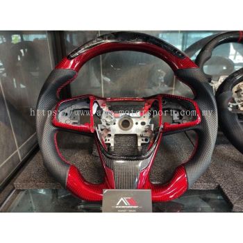 Honda civic Fc Red finishing carbon fiber steering