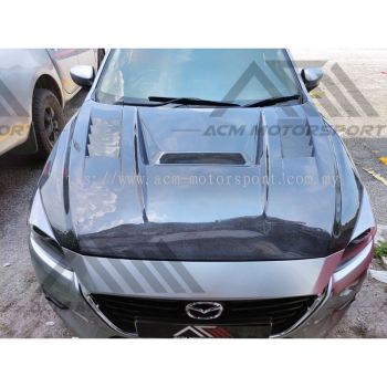 Mazda 3 sedan hatchback 2014 2015 2016 2017 2018 2019 carbon fiber hood