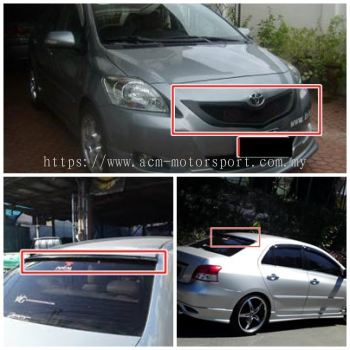 Toyota Vios TRD Front Grill and Roof Spoiler