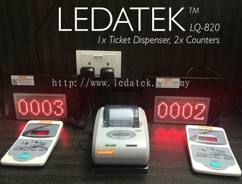 LEDATEK LQ-820 Queue Management System 2 Counters