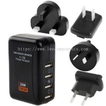 Thunder-Charge 4 USB Travel Power Adapter