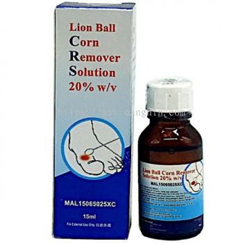 LION BALL CORN REMOVER SOLUTION 20% w/v (Warts, Corns & Calluses) 15 ml 