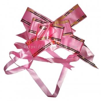 PINK RIBBON WITH GOLD STRIPE