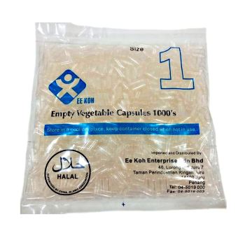 EE KOH EMPTY VEGETABLE CAPSULES 1000'S SIZE 1