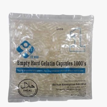 EE KOH EMPTY HARD GELATIN CAPSULES 1000'S SIZE 1