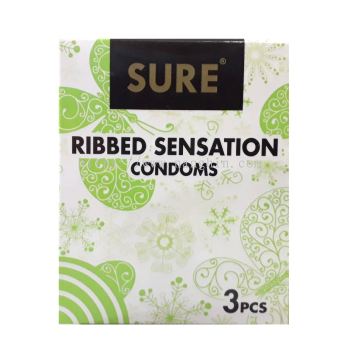 SURE RIBBED SENSATION CONDOMS