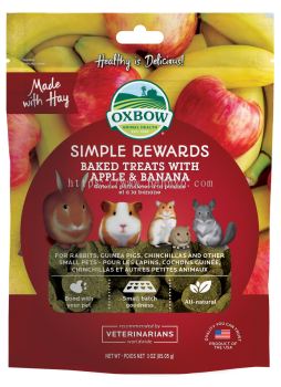 Oxbow Simple Rewards Baked Treats with Apple & Banana (3oz)