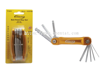 Aluminium 8 Pcs Fold Ball Point Hex Wrench Set