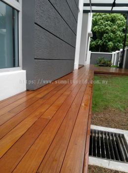 Chengal Decking with Transparent Coating