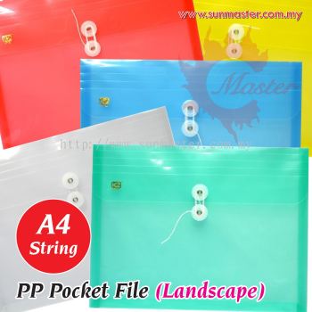 A4 PP Envelope File with String (Landscape)