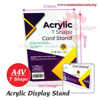 A4 T Shape Acrylic Display Stand (Vertical Slot)