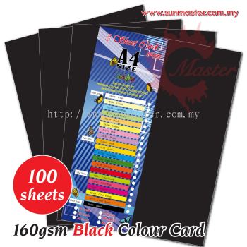 A4 160gsm Black Colour Card (100s)