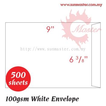 6 3/8" x 9" White Envelope