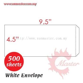 4.5" x 9.5" White Envelope