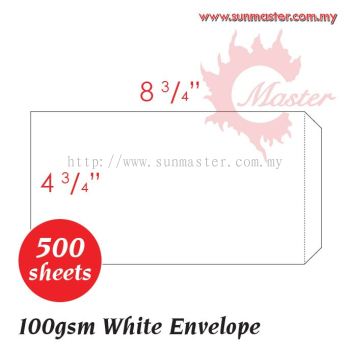 4.25" x 8.75" White Envelope