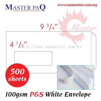 4.5" x 9.75" White Window Envelope