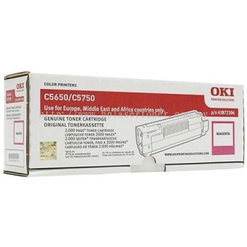 OKI C5650/5750 MAGENTA ORIGINAL TONER BCMY Printer Toner Cartridge Set - High-Quality