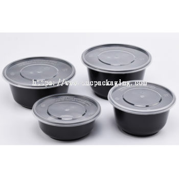Black round container