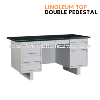 Linoleum Top with Double Pedestal Steel Office Desk (1.5M)