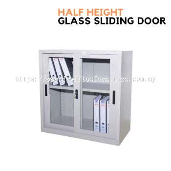 Glass Sliding Door Half Height Cabinet Cupboard