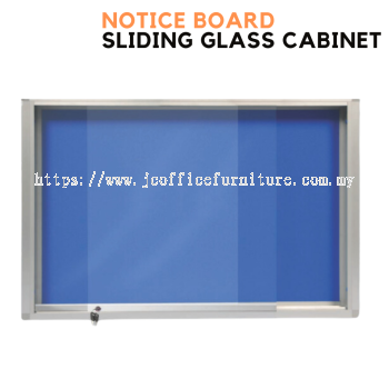 Aluminium Frame Notice Board with Sliding Glass Cabinet