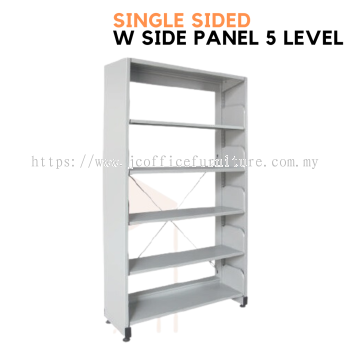 Library Rack Single Sided with Side Panel (5 Level)