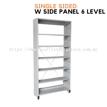 Library Rack Single Sided with Side Panel (6 Level)