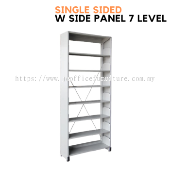 Library Rack Single Sided with Side Panel (7 Level)