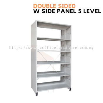 Library Rack Double Sided with Side Panel (5 Level)