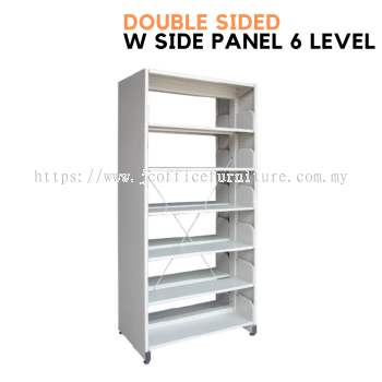 Library Rack Double Sided with Side Panel (6 Level)