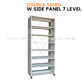 Library Rack Double Sided with Side Panel (7 Level)