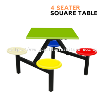 4 Seater Square Fibreglass Canteen Table