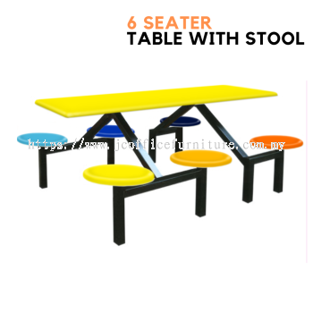 6 Seater Rectangular Fibreglass Canteen Table