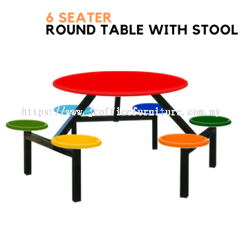 6 Seater Round Fibreglass Canteen Table