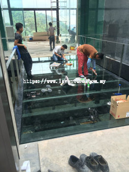 Framed Glass Walkway Bridge