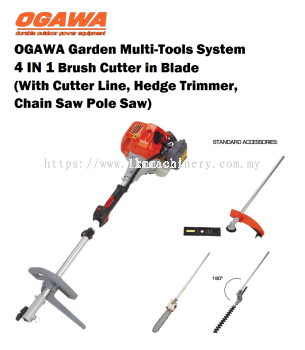 [LOCAL]OGAWA Garden Multi-Tools System 4-in-1 Brush Cutter With Blade & Cutter Line, Hedge Trimmer, Chain Saw Pole Saw