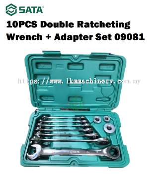 [LOCAL]SATA 09081 10PCS Double Ratcheting Wrench & Adaptor Set