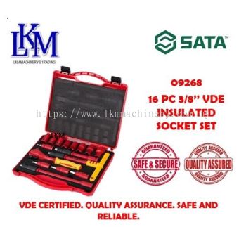 SATA 09268 16PCS 3/8" Dr. VDE Insulated Socket Set