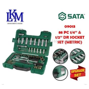 SATA 09013 88pcs 1/4 & 3/8" Dr. Socket Set (Metric)