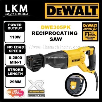 Dewalt DWE305PK-GB 1100W Reciprocating Saw, 4 Position DWE305PK