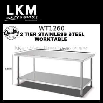 WT1260 2 Tier Stainles Steel Worktable