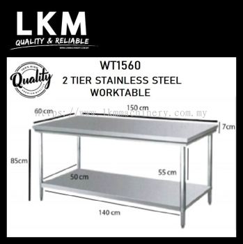 WT1560 2 Tier Stainless Steel Worktable