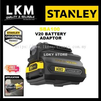 STANLEY SBA100 BATTERY ADAPTOR 20V CONVERT 18V PLATFORM BATTERY TO 20V PLATFORM BATTERY