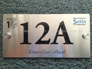 STAINLESS STEEL NUMBER PLATE