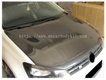 VOLKSWAGEN POLO 2011 & ABOVE ENGINE HOOD CARBON W/VENT