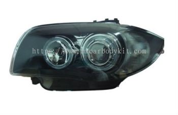 BMW 1 SERIES E87 2004 & ABOVE HEAD LAMP CRYSTAL PROJECTOR W/RIM