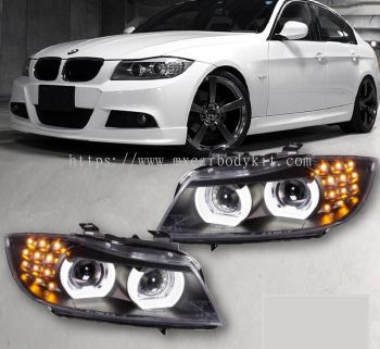 BMW 3 SERIES E90 LCI 2009 HEAD LAMP CRYSTAL PROJECTOR WITH LED RIM