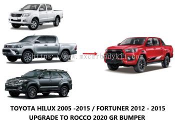 TOYOTA HILUX 2005 - 2015 / FORTUNER 2012 - 2015 CONVERT TO 2020 ROCCO GR BUMPER SET 